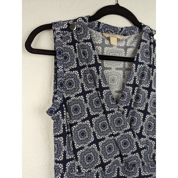 Banana Republic Womens Mini Dress Size XS Sleeveless V-Neck Office Career Blue - Picture 2 of 7